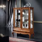 Vetrina Soggiorno di Lusso in Legno Noce Classica Made in Italy - Hastings Viadurini