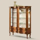 Vetrina Stile Classico Legno con Ante e Cassetti Made in Italy - Versaille Viadurini