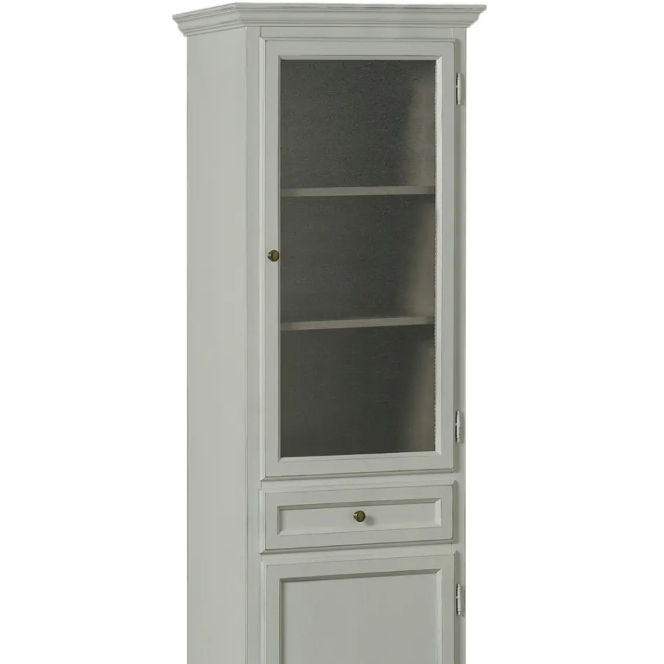 Vetrinetta con 1 Anta in Vetro, 1 Cassetto e 1 Anta in Legno Made in Italy - Camene Viadurini