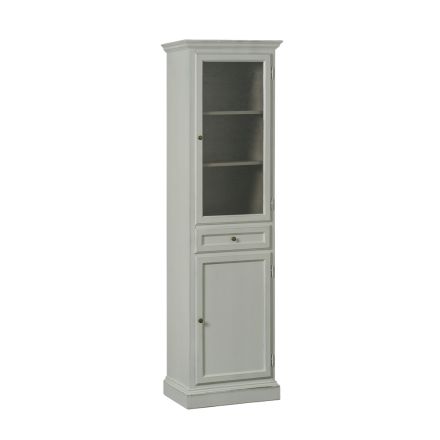 Vetrinetta con 1 Anta in Vetro, 1 Cassetto e 1 Anta in Legno Made in Italy - Camene Viadurini