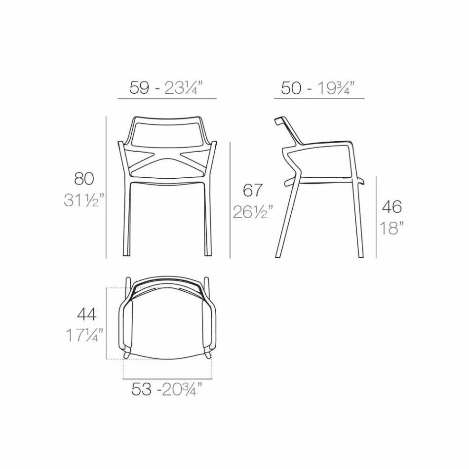 Vondom Delta sedia da giardino di design moderno in polipropilene Viadurini