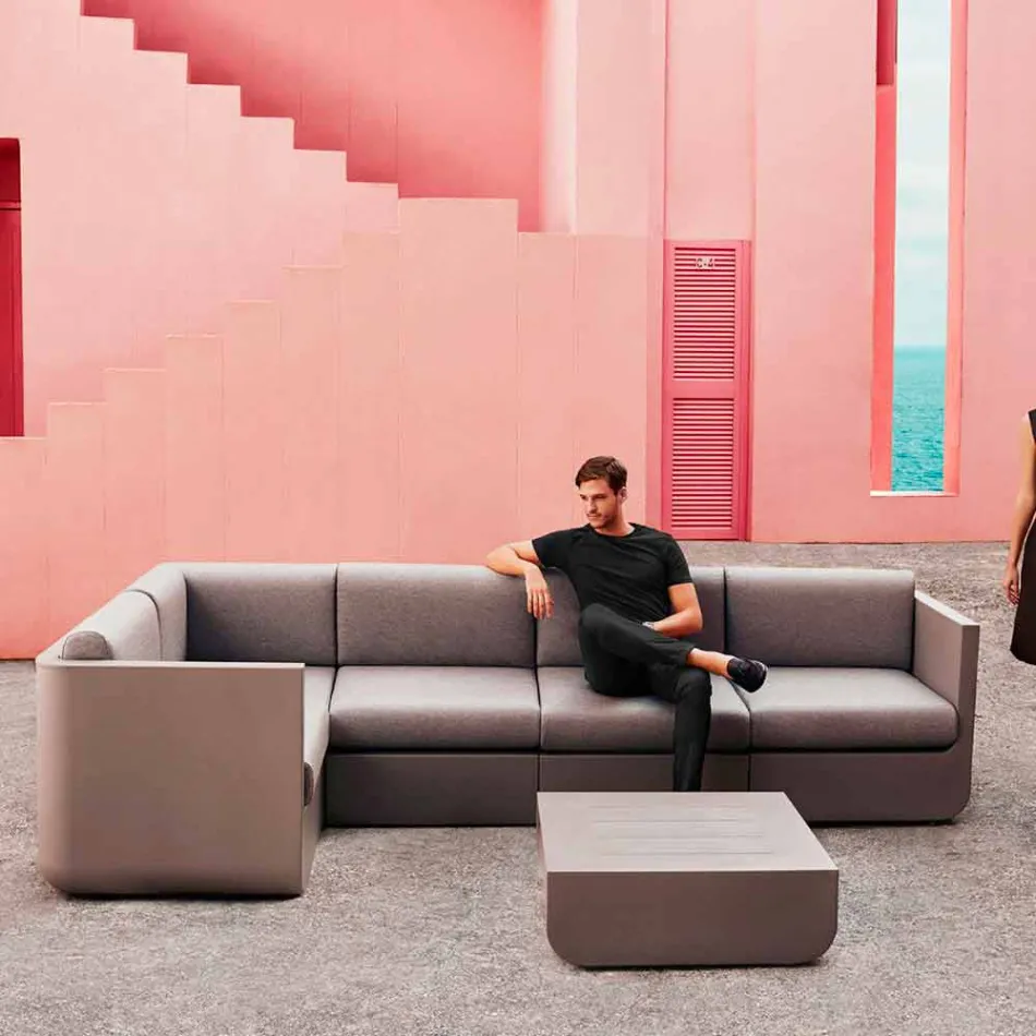 Vondom Ulm composizione salotto da giardino di design taupe Viadurini